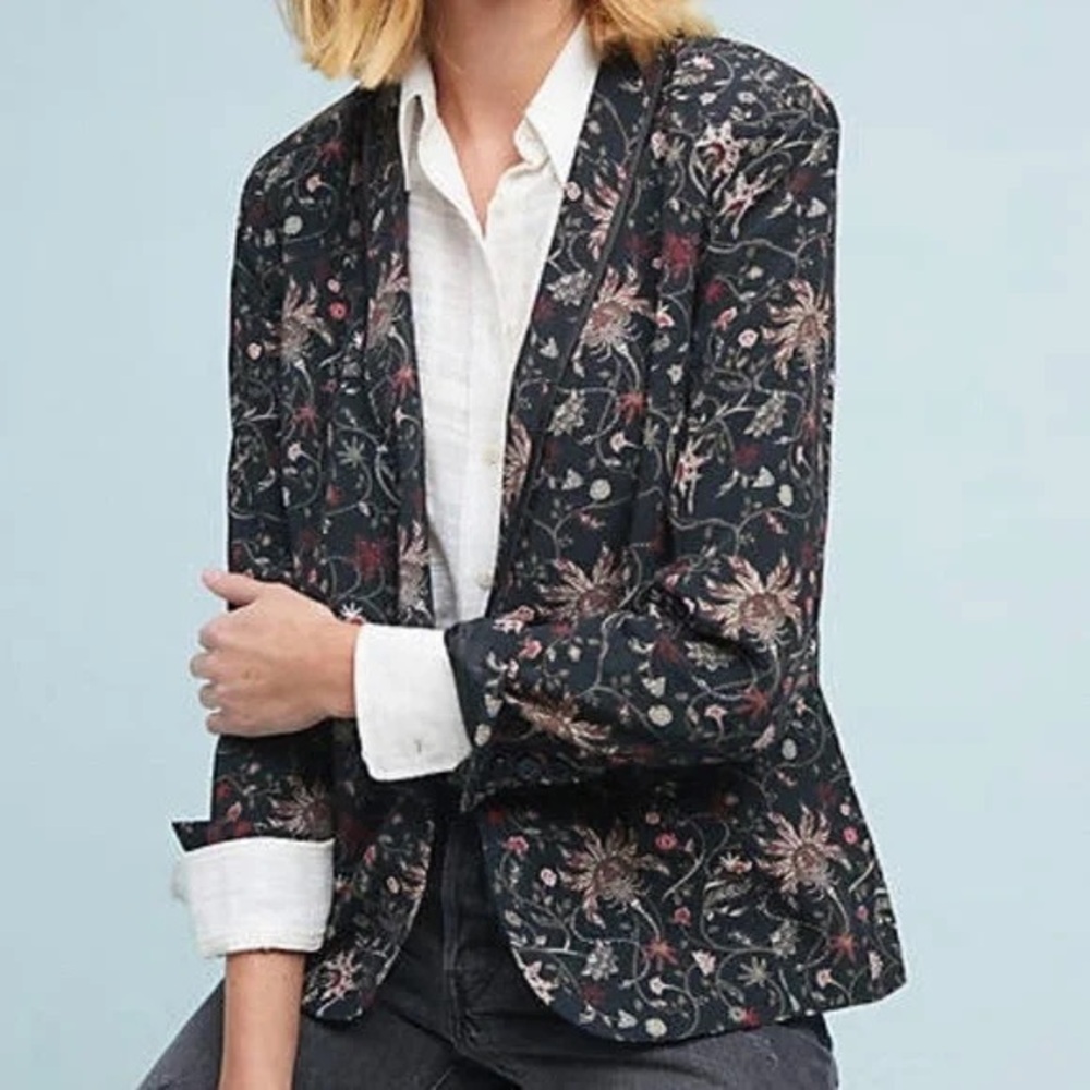 Anthropologie Berenice Floral Blazer M
